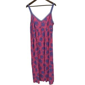 Avenue Body Long nightgown Pink purple floral‎ Lace babydoll Fairy plus 22 24